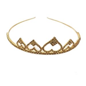 Rhinestones Studded Gold Plated Hair Band for Women and Girls