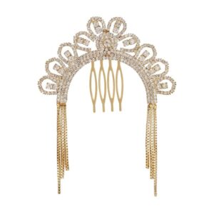 Rhinestones Studded Gold Plated Hair Comb Pin /jooda Pin for Women