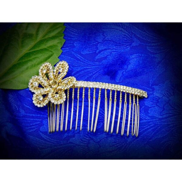 ACCESSHER Bridal Gold Brass Hair Accessories Clip/Comb/Jooda