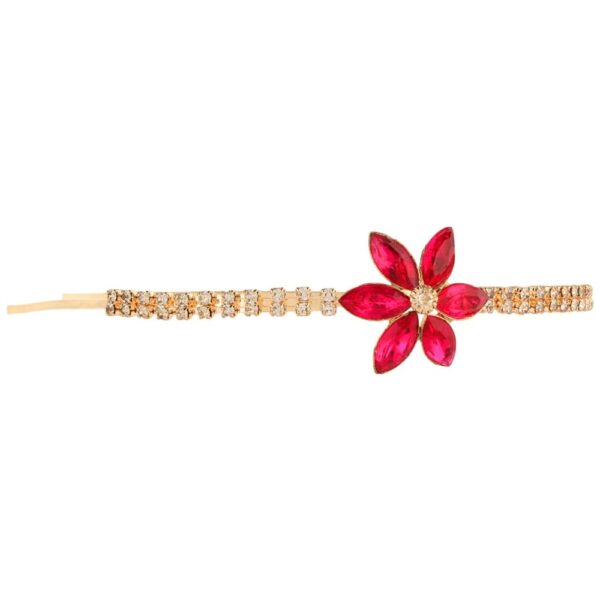 AccessHer Gold Plated Rhinestone Studded Crown Hair Band for