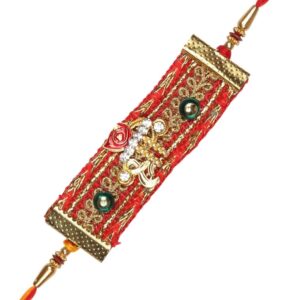 RK21R8PK6 -AccessHer Elegant and Stylish Shree Rakhi for Beloved Brother Pack Of 6
