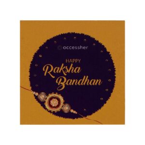 RK21TH1R5PK6 -AccessHer Elegant Rakhi Set with Acrylic Golden Pooja Thali, Roli Kumkum for Brother Pack Of 6