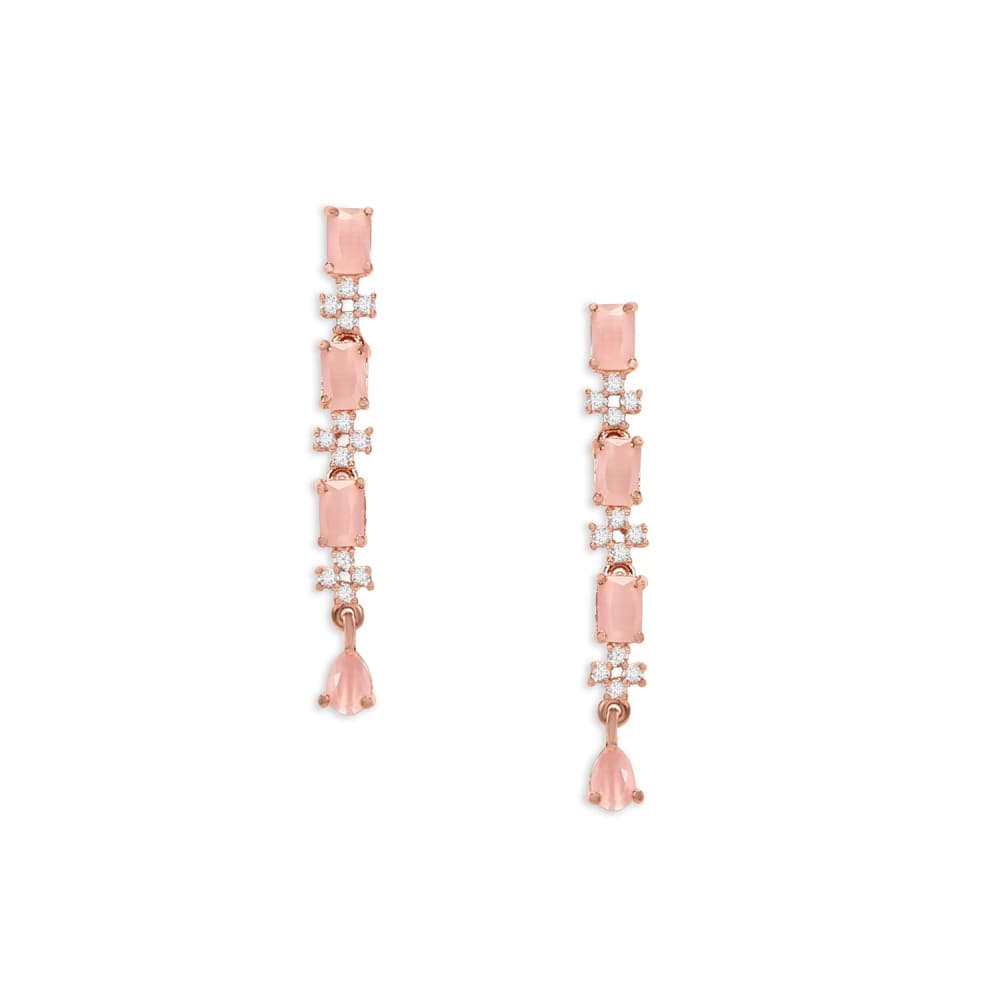 Rose Gold American Diamond & Pink Gemstone Studded Choker