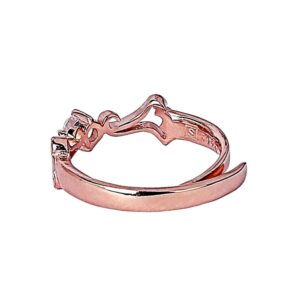 Rose Gold Plated 92.5/ 925 Sterling Silver Adjustable Floral Finger Ring for Women