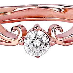 Rose Gold Plated 92.5/ 925 Sterling Silver Adjustable Floral Finger Ring for Women