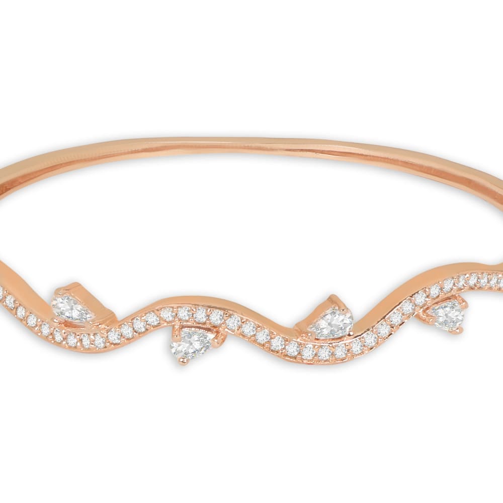 Rose Gold Plated American Diamonds Studded Handcrafted Cuff