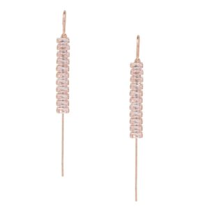 Rose Gold Plated Delicate American Diamond Studded Ear Cuffs for Women