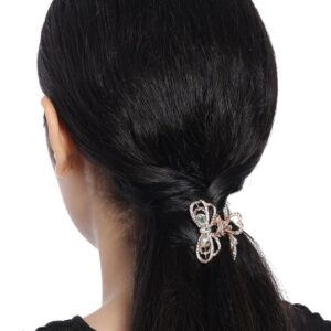 Rose Gold Plated Hair Clutcher/ Hair Claw Clip Embellished with Stones for Women