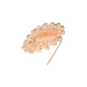 Rose Gold Plated Pearl & Rhinestone Studded Brooch