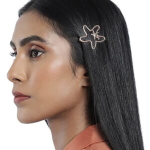 Rose Gold Plated Trendy Funky Hair Pins Set of 6 for Women