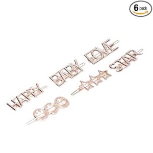 Rose Gold Plated Trendy Hair Pins Set of 6 for Women.