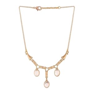 Rose Gold Plated White Rhinestone Necklace for women