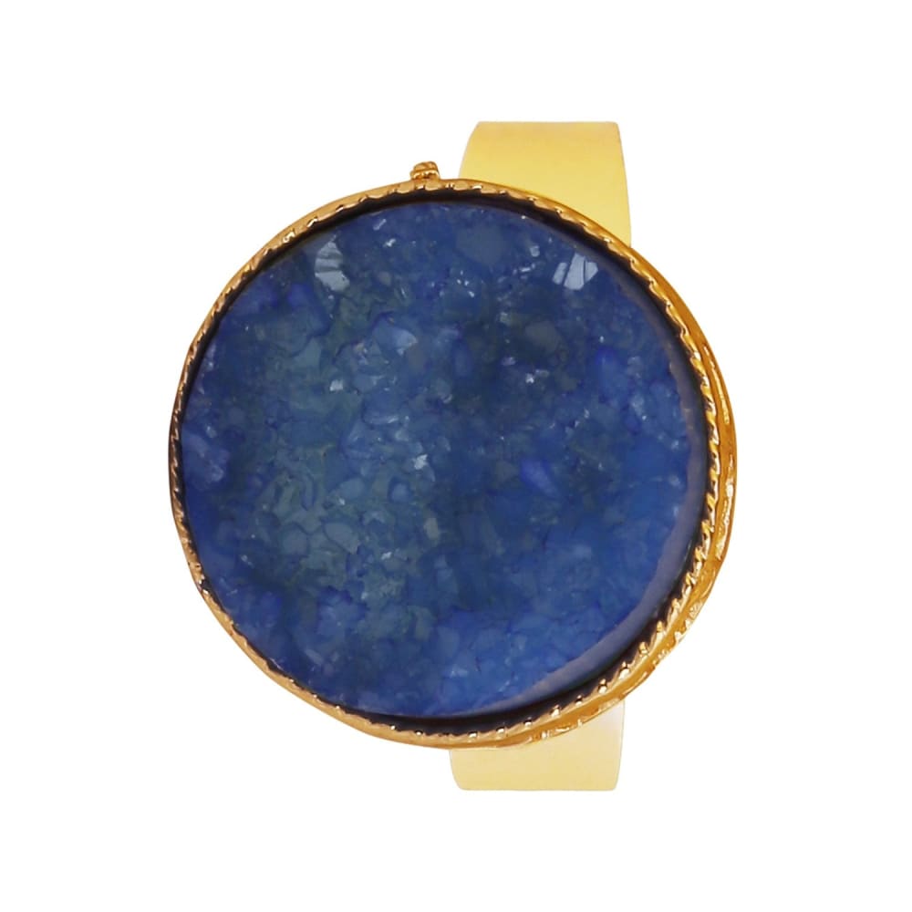 FR0818GCDRB -ACCESSHER Royal Blue druzy Stone Finger Ring - access-her