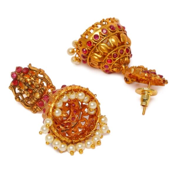 Ruby Matte Gold-Plated Polki Beaded Handcrafted Jewellery