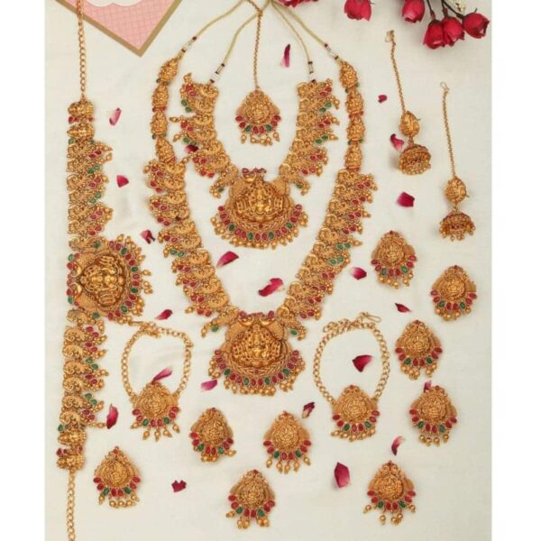 Set of 17 Gold Plated Ethnic Lakshmi Mata Motif Bridal