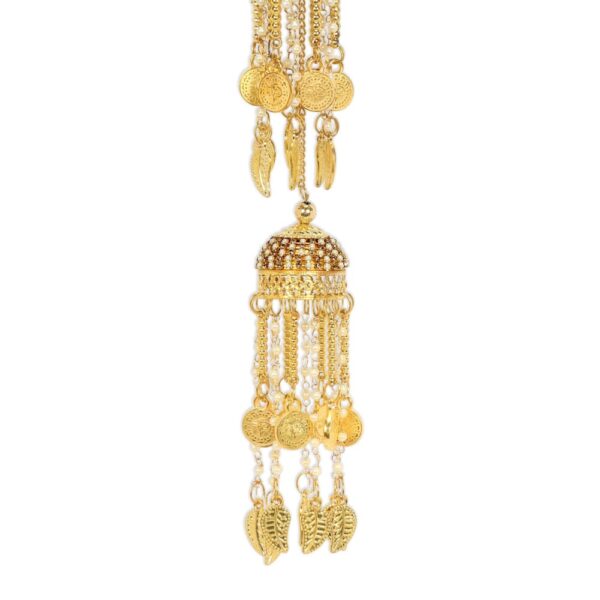 Set Of 2 Gold-Plated Jhumki Style Rhinestone & Pearl Studded
