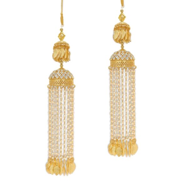 Set Of 2 Gold-Plated Mirror Stone-Studded Handcrafted Bridal