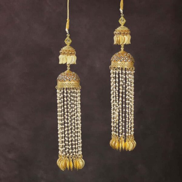 Set Of 2 Gold-Plated Mirror Stone-Studded Handcrafted Bridal