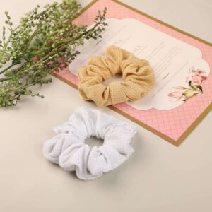 Pack of 2 Hair Scrunchies Satin Silk Hair Accessories Rubbers Bands Stylish Hair Rubber Bands Hair Ties Scrunchies for womens