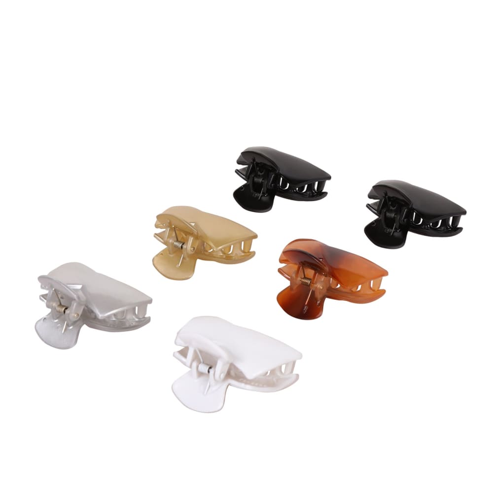Accessher Women Set of 6 Claw Clips Multicolor Acrylic