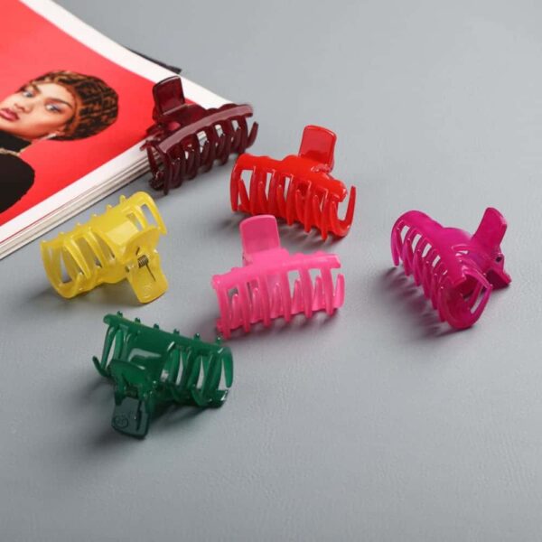 Accessher Set of 6 Claw Clips Multicolor Acrylic Material