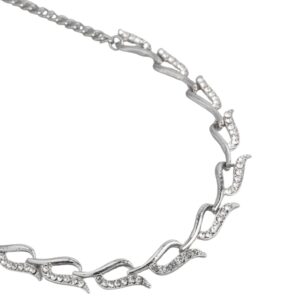 Silver Plated AD Studded Handcrafted Necklace for women and girls
