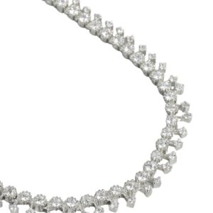 Silver Plated American Diamond Studded Delicate Necklace Set