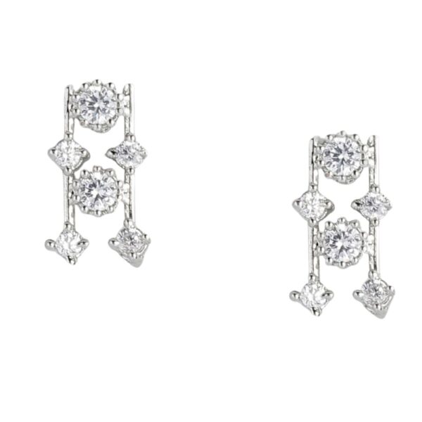 Silver plated American Diamond Jewellery set - NS0821PJ17S -