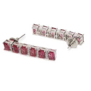 Silver Plated American Diamond Studded Pink Necklace Set for Women