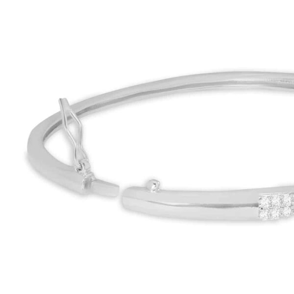 Silver Plated American Diamonds Studded Cuff Style Bracelet
