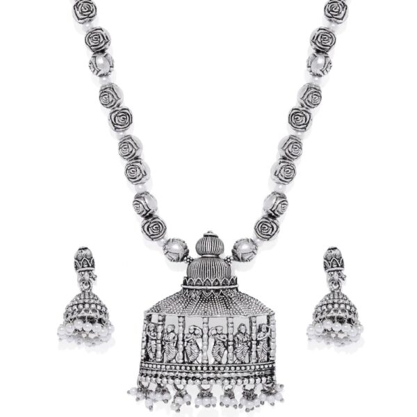 Silver toned jewellery set-NS0120RR392W