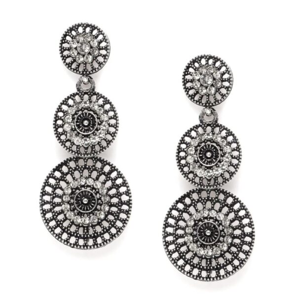 Accessher Oxidised Silver Dangle Earring For women And