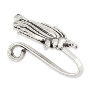 Silver Plated Oxidised Alloy Material Lotus Shaped Tribal Nose Pin for Women and Girls