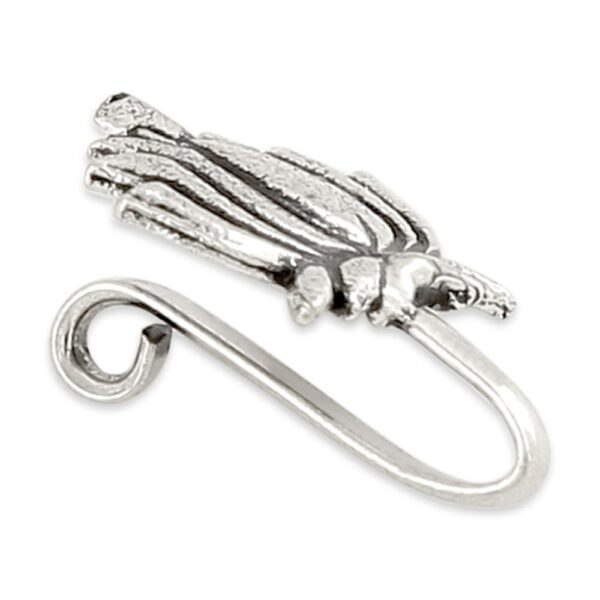 NR0518KJ9909S1 -AccessHer Silver Color Alloy Material Lotus shaped tribal nose pin - access-her