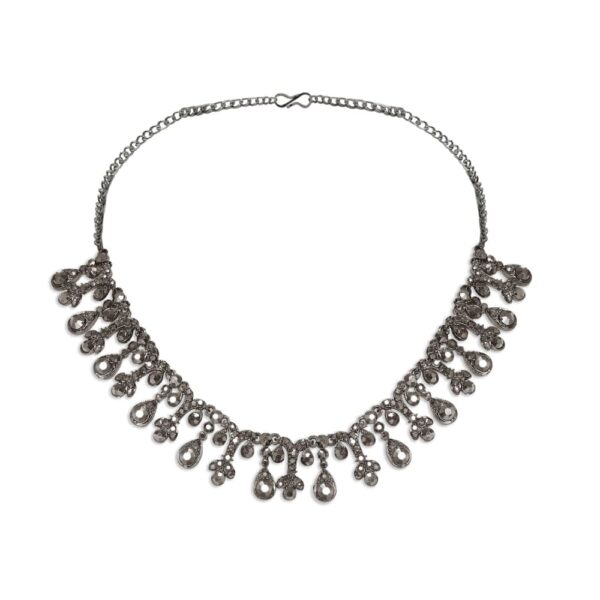 Silver Plated Party Wear Necklace Set of 3 for Women Studded