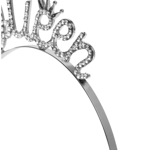 AccessHer Women Silver-Toned Queen Crown Embellished