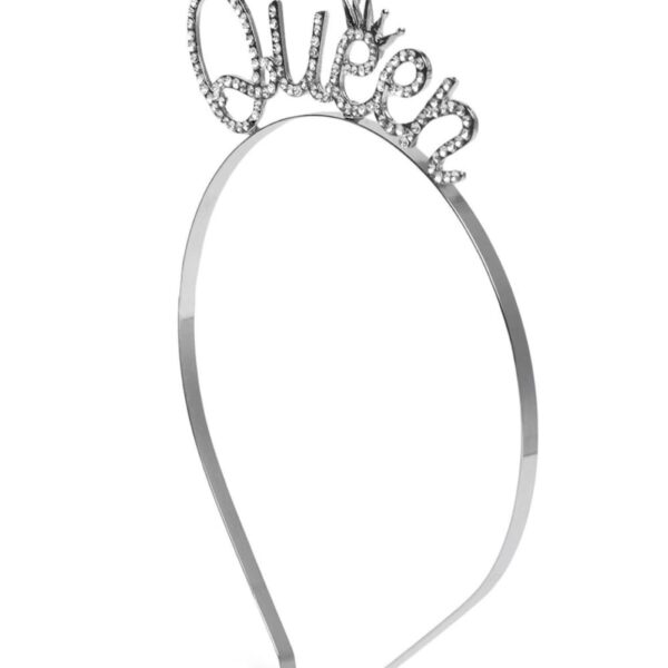 AccessHer Women Silver-Toned Queen Crown Embellished