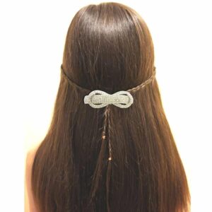 Silver Plated Rhinestones Studded Small Hair Barrette Buckle Clip for Women