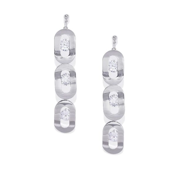 Silver plated Studded earring-ER0120RR340W