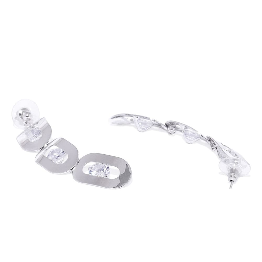 Silver plated Studded earring-ER0120RR340W