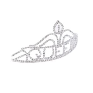 Silver Plated Studded ‘QUEEN’ Crown Hair Band for Women
