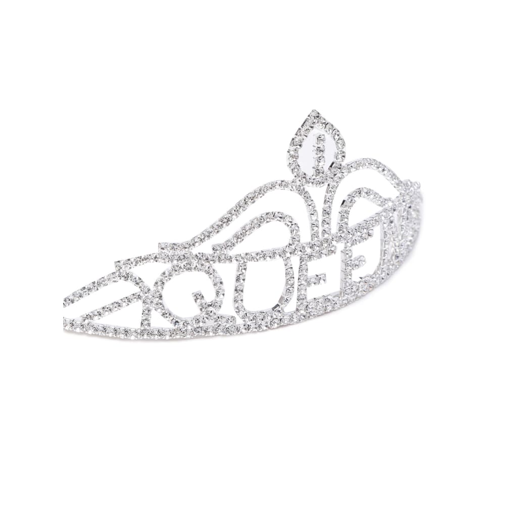 Accessher Silver-Toned QUEEN Crown Hair Band or women and