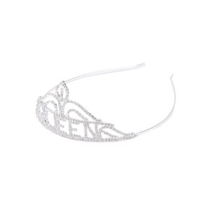 Silver Plated Studded ‘QUEEN’ Crown Hair Band for Women