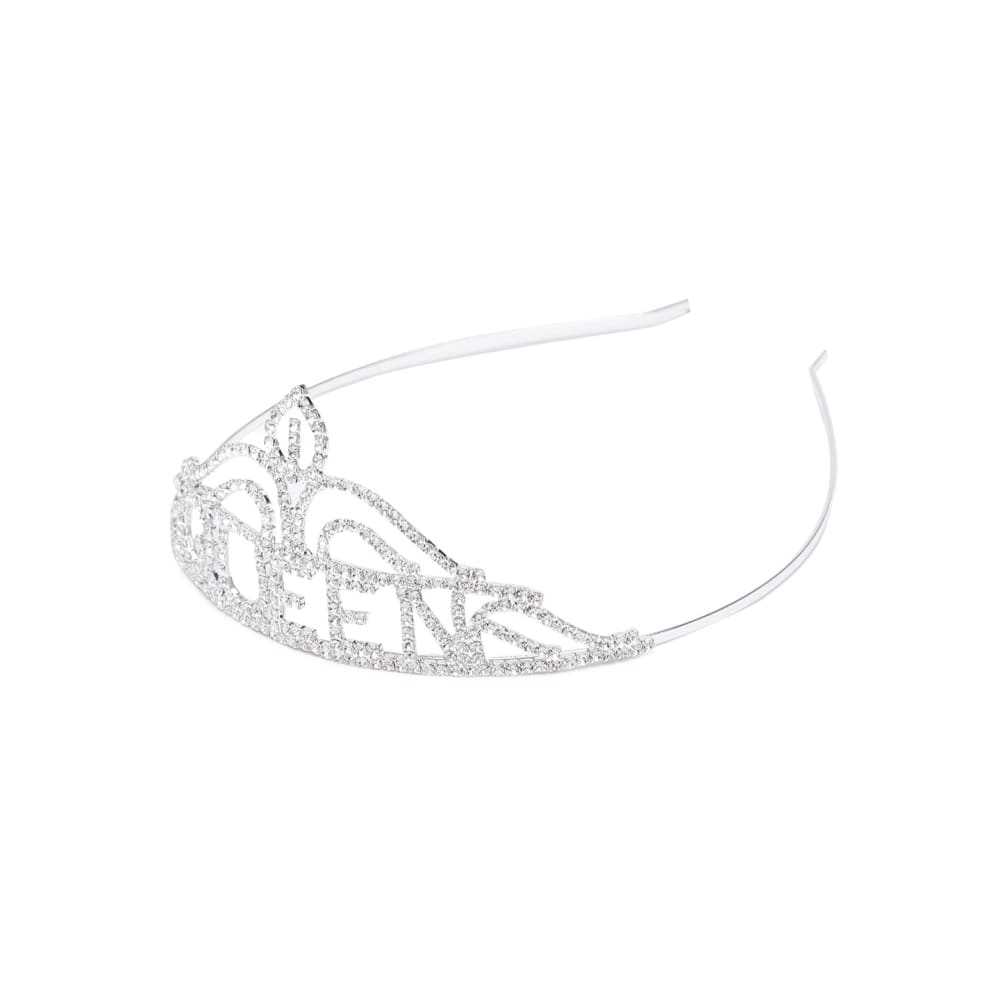 Accessher Silver-Toned QUEEN Crown Hair Band or women and