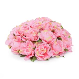 Statement Elastic Floral Hair Bun Cover handcrafted with Artificial Pink Roses for Women