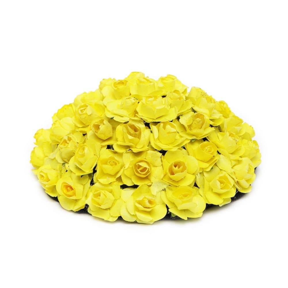 Yellow Floral Hair Bun Cover- CHT0221RR234Y