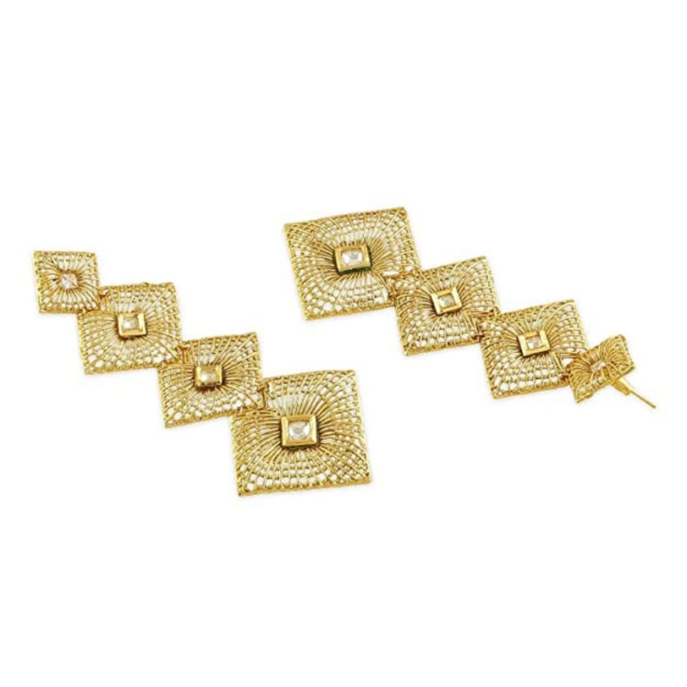 ACCESSHER Gold Color Brass Material Contemporary Earrings