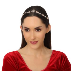 Studded Delicate Garden Themed Hair Band with Crystals for Women