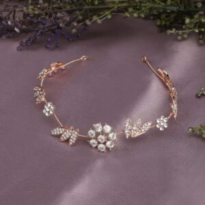 Studded Delicate Garden Themed Hair Band with Crystals for Women