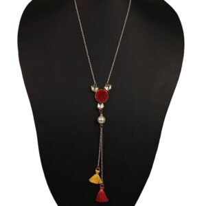 Fashionable Stylish Contemporary Western Tassel Necklace with Druzy Stone for Women